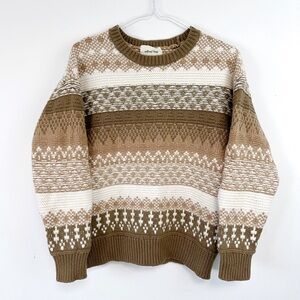 Wilfred Aritzia Wool Blend Chunky Knit Crewneck Sweater